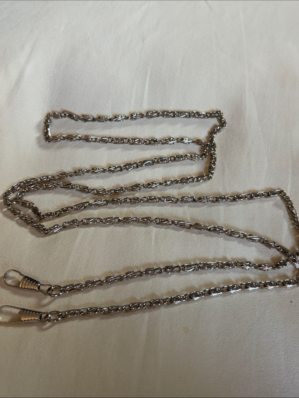 Silver-Tone Swirl Replacement Purse Chain Link Design - 47 Inches Long - NWOT